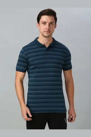 Van Heusen Men Striped Polo Collar Pure Cotton T-shirt
