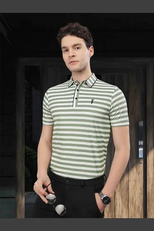 STELLERS Men Striped Polo Collar T-shirt