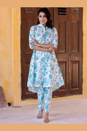 Kalini Floral Printed Pure Cotton Tunic With Trouser
