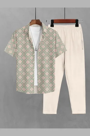 bullmer Floral Printed Short Sleeves Shirt With Trousers