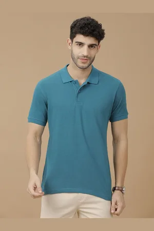 Linen Club Men Polo Collar Linen Blend Slim Fit T-shirt