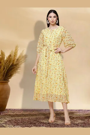 BAESD Floral Print Applique Fit & Flare Dress