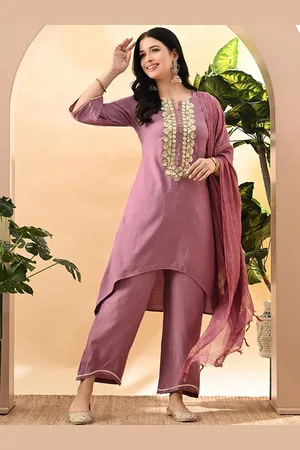 Myshka Women Ethnic Motifs Embroidered Regular Sequinned Kurta with Trousers & With Dupatta