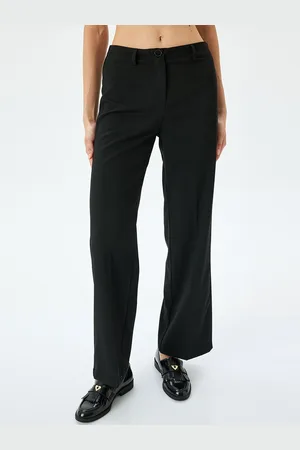 Koton Women Straight Fit Bootcut Trousers
