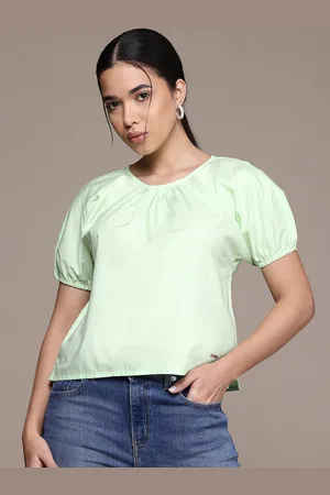 Nautica Puff Sleeve Cotton Top