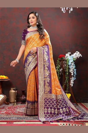Anaita Woven Design Zari Patola Saree With Blouse Piece