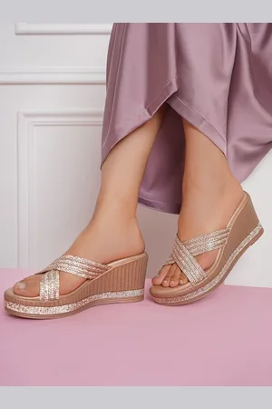 SHEZONE Women Embellished Wedge Sandals
