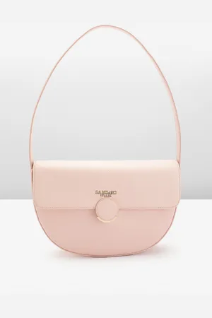 Da Milano Textured Leather Half Moon Shoulder Bag