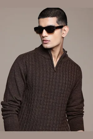 Roadster The Lifestyle Co. Men Cable Knit Acrylic Pullover