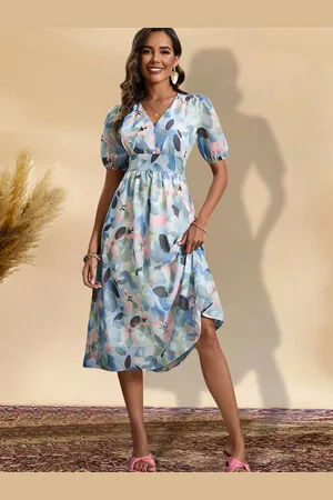 BAESD Floral Print Applique Fit & Flare Dress