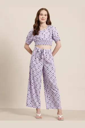 HERE&NOW Mast & Harbour Printed Crop Top With Trousers