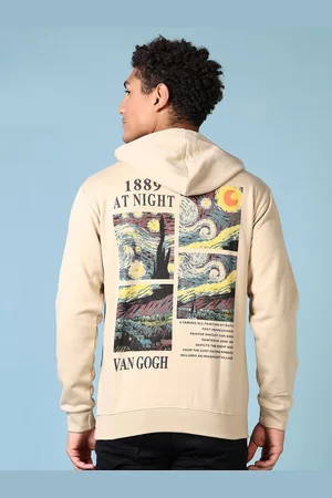 V-Mart Men Printed Hooded Sweatshirt