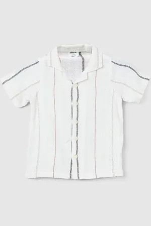Max Collection Boys Spread Collar Vertical Striped Cotton Casual Shirt