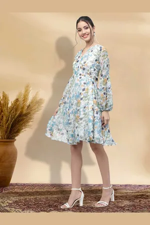 BAESD Floral Print Applique Fit & Flare Dress
