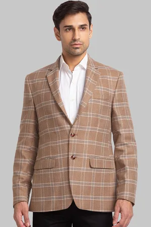 Park Avenue Men Checked Single Breasted Blazers