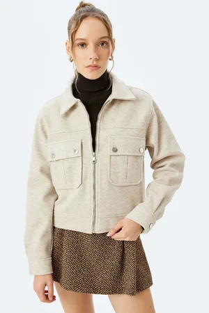 Koton Women Crop Denim Jacket