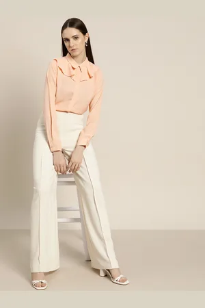 Invictus Women Peach-Coloured Solid Casual Shirt