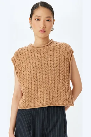 Koton Women Knit Patterned Crop Sweater Vests