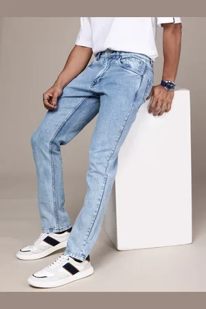 WROGN Men Straight Fit Heavy Fade Stretchable Jeans