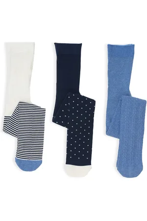 Mothercare Girls Pack of 3 Striped And Spot Design Tights