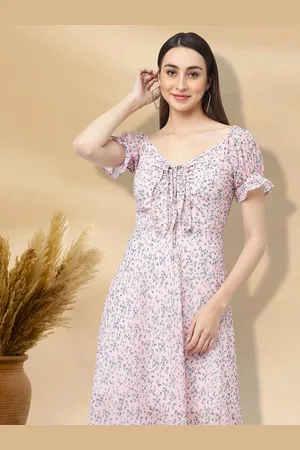 BAESD Floral Print Applique Fit & Flare Dress