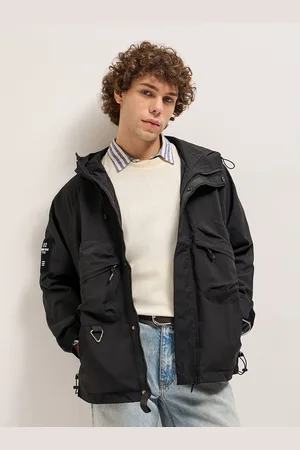 The Bear House Men Hooded Solid Casual Tailored Jacket