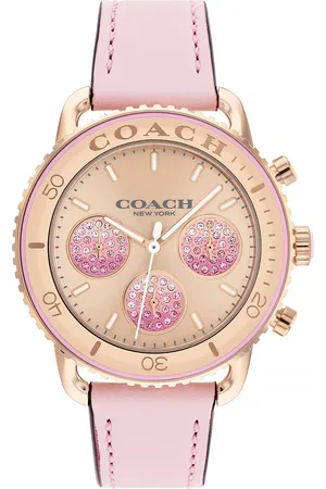 Coach Women Cruiser Embellished Leather Analogue Chronograph Watch 14504123