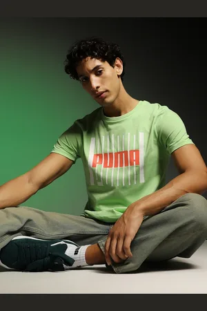PUMA Men Printed Cotton Slim Fit T-Shirt