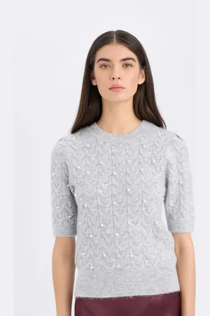 DeFacto Women Cable Knit Pullover with Embellished Detail