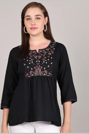 GRACIT Yoke Women Floral Embroidery Tunics
