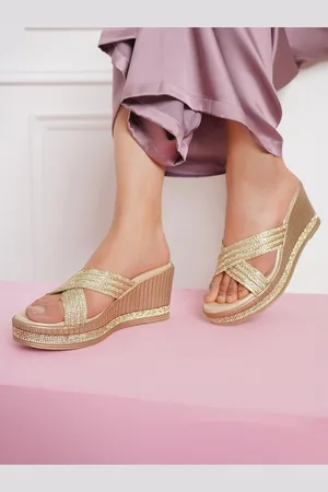 SHEZONE Women Embellished Wedge Sandals