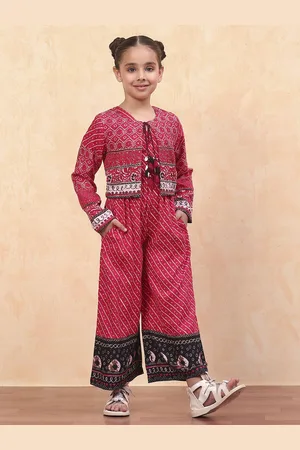 Biba Girls Ethnic Motifs Printed Basic Jumpsuit