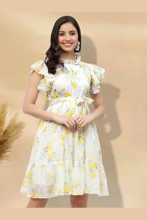 BAESD Floral Print Applique Fit & Flare Dress