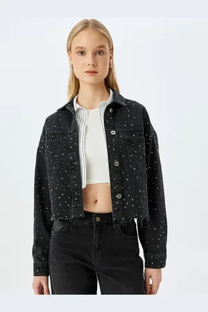 Koton Women Floral Crop Tailored Jacket