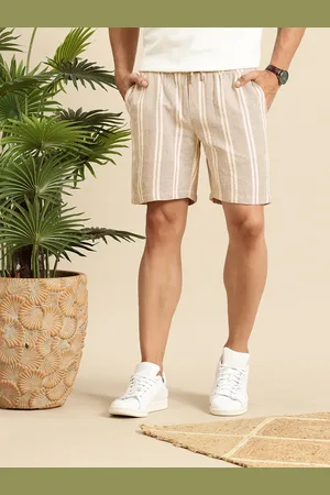 Mast & Harbour Men Pure Cotton Striped Relaxed Fit Shorts