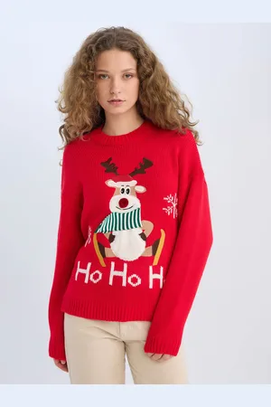 DeFacto Women Cable Knit Printed Pullover