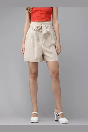 Calliope Women High-Rise Paperbag Shorts with Belt