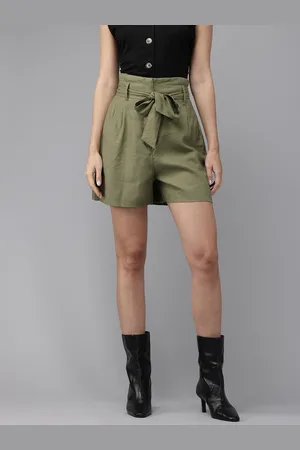 Calliope Women High-Rise Paperbag Shorts with Belt