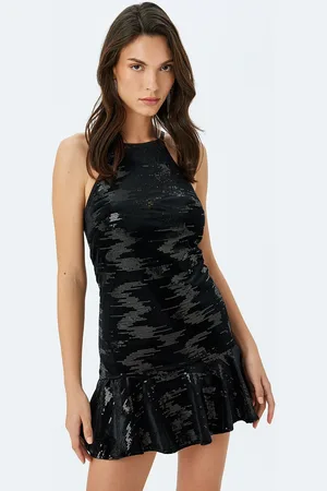 Koton Women Embellished Drop-Waist Mini Dress
