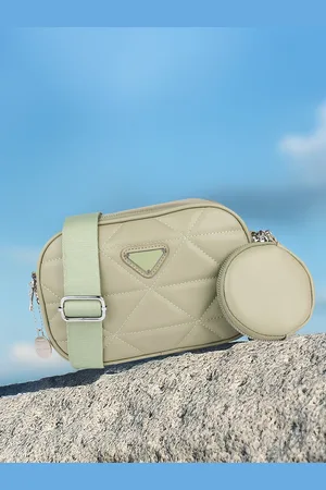 Mast & Harbour Structured Quilted Sling Bag with Pouch
