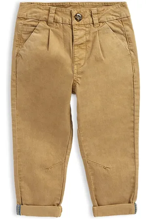 Mothercare Boys Brown Solid Pleated Chinos Trousers