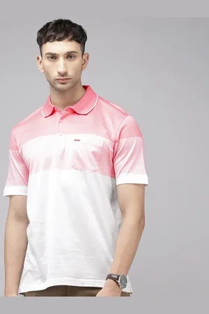 Park Avenue Slim Fit Striped Polo Collar Pure Cotton T-shirt