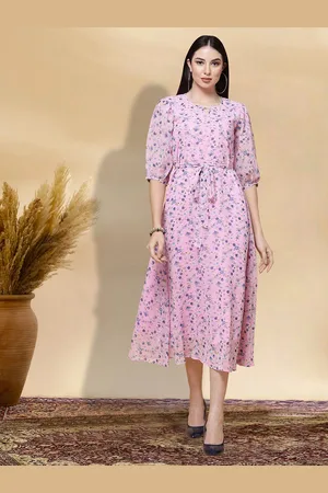 BAESD Floral Print Applique Fit & Flare Dress