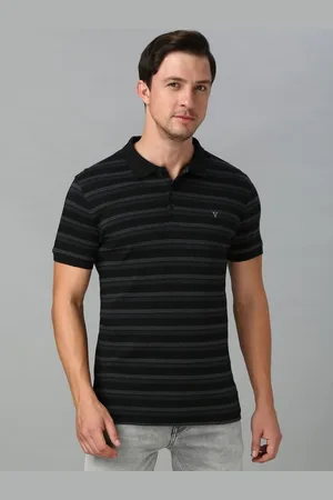 Van Heusen Men Striped Polo Collar Pure Cotton T-shirt