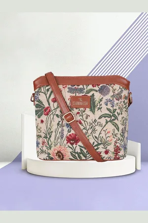 THE CLOWNFISH Flavia Floral Printed Structured Sling Bag