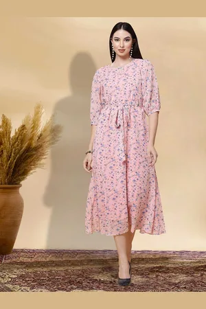BAESD Floral Print Applique Fit & Flare Dress