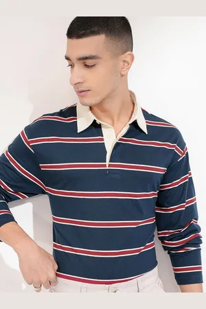 Highlander Men Striped Polo Collar T-shirt