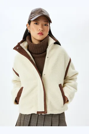 Koton Women Checked Crop Tailored Jacket