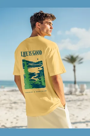 NOBERO Men Printed Drop-Shoulder Sleeves T-shirt