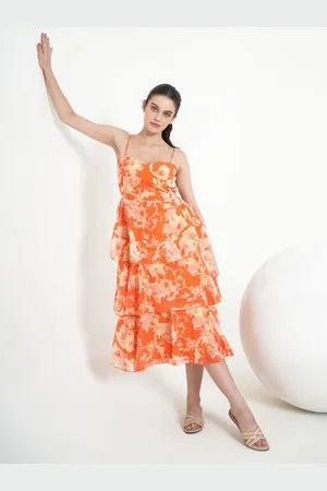 PURVAJA Women Floral Printed Fit & Flare Midi Dress